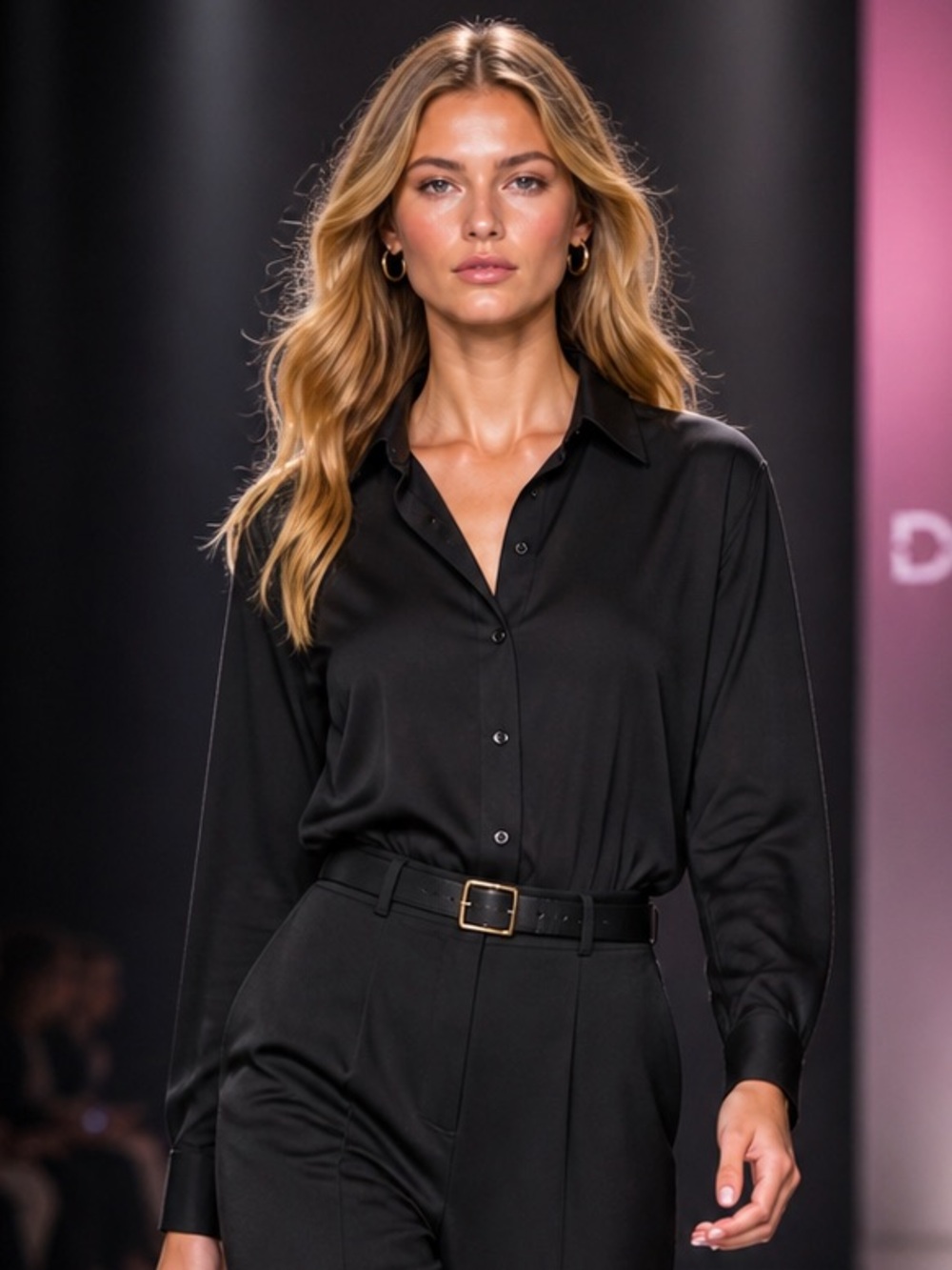 H&M Divided Black Button Up Blouse Size 6 Classic Minimalist Top